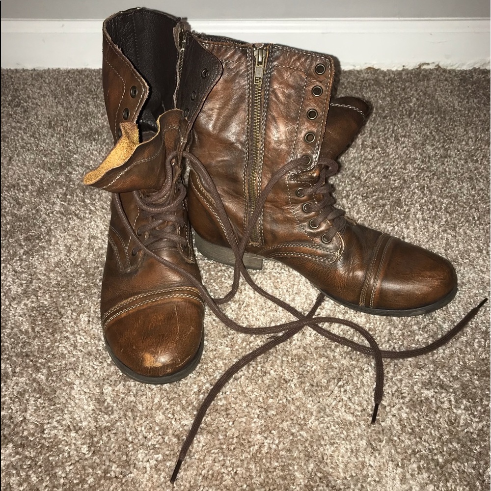 Steve Madden Brown Combat Boots